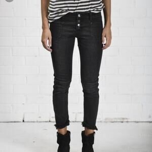 ONE TEASPOON Iggy Jeans Low Waist Super Skinny Size 28 Black Slouchy Grunge